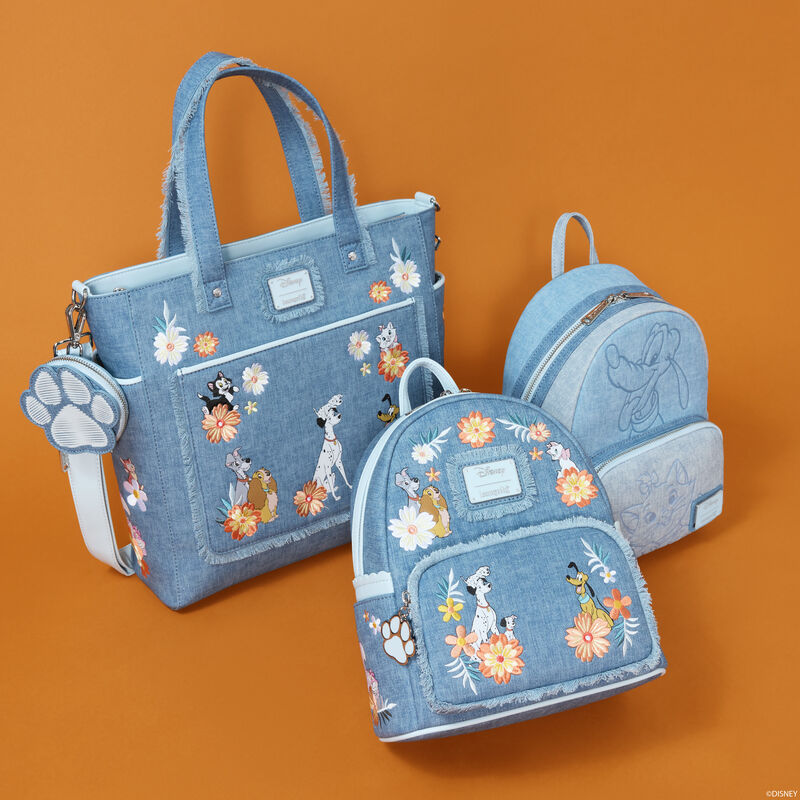 Disney Dogs & Cats Faux Denim Mini Backpack, , hi-res view 4